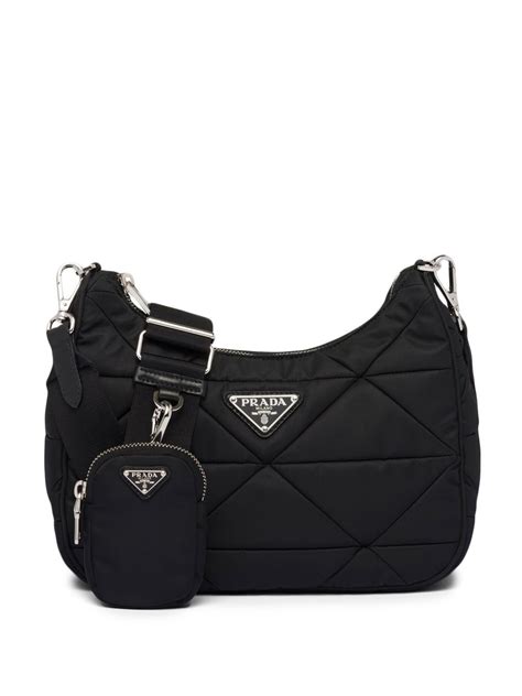 prada bag with canvas strap|Prada padded shoulder bag.